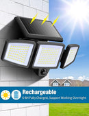 3 Head PIR Motion Sensor Solar Security Light