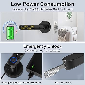 Smart Fingerprint Door Handle  Lock