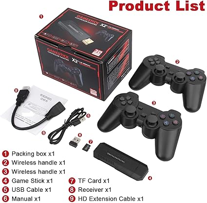 X2 PLUS Video Game Console With Two Double Wireless Controller Game Stick New Retro Game Console 4K HD