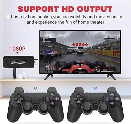 X2 PLUS Video Game Console With Two Double Wireless Controller Game Stick New Retro Game Console 4K HD