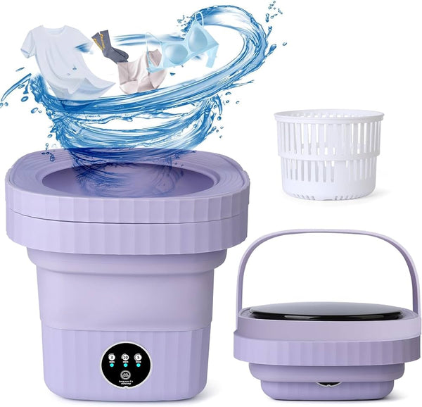 Portable Washing Machine, 6L Mini Washing Machine with 3 Modes Timing Cleaning, Portable Washer with Soft Spin and Draining for Socks, Baby Clothes, Towels and Small Items