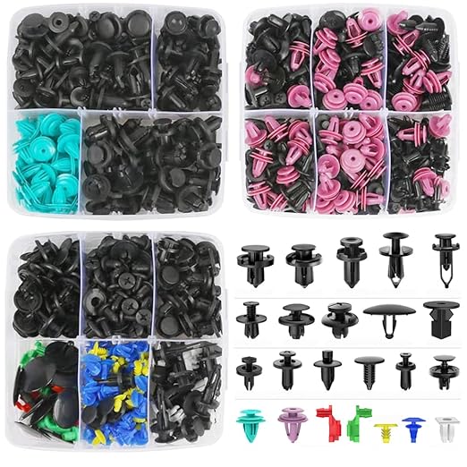 680 +45 Pcs Car Retainer Auto Fasteners Push Trim Plastic Clips Rivet Bumper Kit