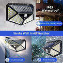 4 Sides Luminous 100 LED Solar Wall Lamp with Motion Sensor