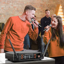 DX4 Wireless Microphone, Professional 4 Channels Karaoke Handheld System for Home Karaoke, Meeting, Party,