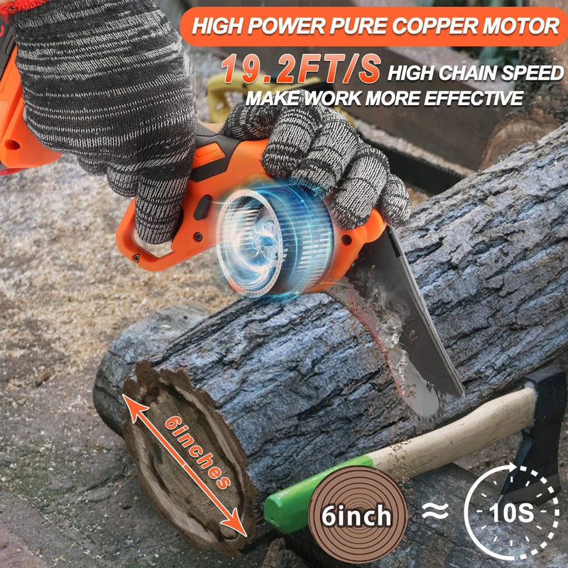 Mini Chainsaw Cordless, 6 Inch Electric Chainsaw