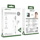Universal Digital USB-C Wired Earphones with Microphone, Nylon Braided Wire (L3) White