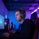 Premium Light-Weight Wired Gaming Headset with LED Light, Omnidirectional Microphone, 40mm Drivers (W118)