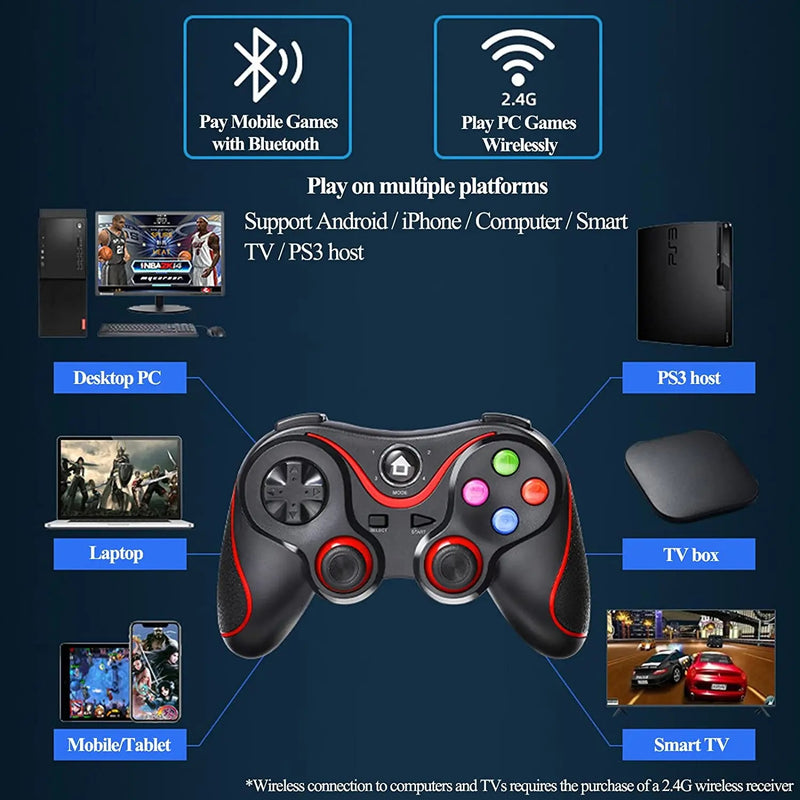 Game Controller Pc App V8 Wireless Game Controller for Windows 7/8/10 PC/iPhone/Android/ PS3,