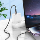 27W Nylon Braided Metallic USB Cable - Lightning to Type C (U133)