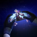 Mobile Gaming Finger Sleeves (2-Pack) Ultra-Thin Silver Fiber (GA21)