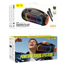 600W Bluetooth Party Speaker with 2 Wireless Microphones, RGB Light, 6000mAh Battery, IPX5 Waterproof (DS67)