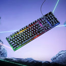 Wired Gaming Keyboard with RGB Rainbow Light, 6-Key Anti-Ghosting (GM701)