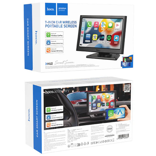 7 Inch Car Portable Screen w/ Wireless Apple Car Play, Wireless Android Auto, Screen Mirroring