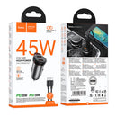 45W Dual USB C Super Fast Car Charger w/ Mini Size, C to C Cable Included (NZ16B)