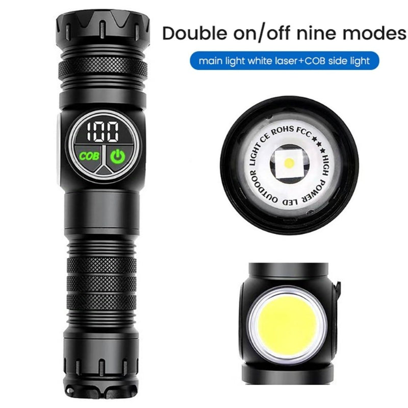 Rechargeable Flashlight COB + LED Torchlight