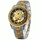 Unisex Self-Winding Automatic Mechanical Blue Analog Watch - For Men & Women Self-Winding LifeLong Wrist Pulses Business Skeleton Tourbillon Stainless Silver