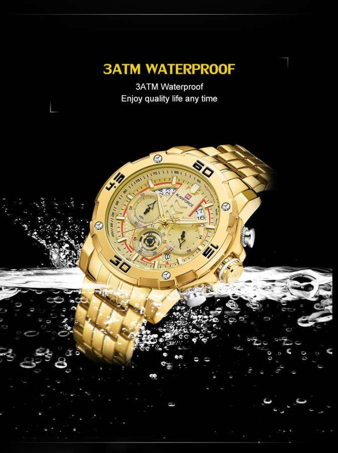 Naviforce Golden Men Watches