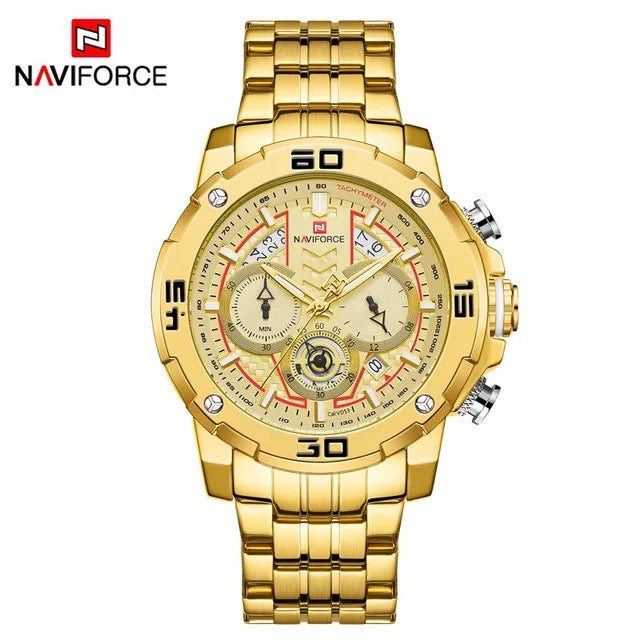 Naviforce Golden Men Watches