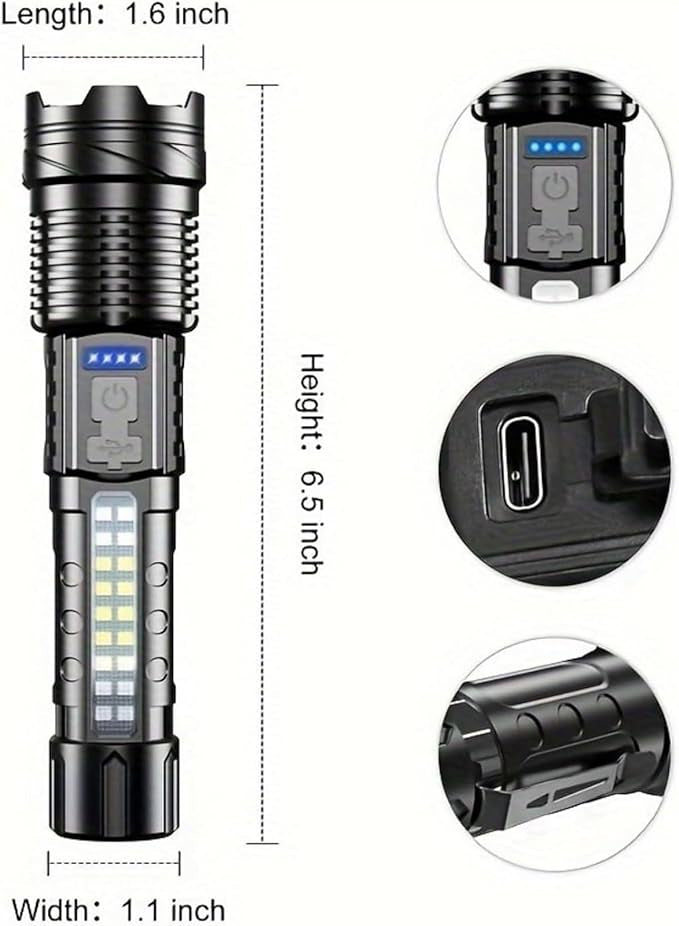 1500 Lumens Handheld  Rechargeable Led Flashlight TORCH