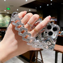 iPhone 14 Pro Max Glitter Diamond Case with Wrist Strap Loop, Girly Cute Bling Sparkle Shiny Rhinestones Shockproof Soft Bumper Protective Women Case