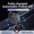 120W 4 IN 1 Retractable Car Charger FM Transmitter