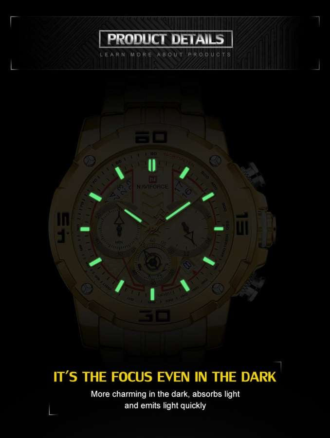 Naviforce Golden Men Watches