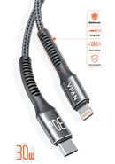 Super Fast Charging Cable with Reinforced Long Grip (X22) - 30W Lightning to Type C (2 Meter)