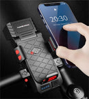 4-in-1 Rechargeable Waterproof Bicycle Light USB Phone Holder 4000 MAH Battery LED Headlight Cycling Horn Front Light