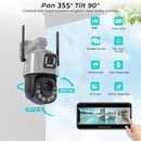 Dual Lens Audio Alarming Outdoor Waterproof Network Camera 6k icsee 36x Zooming Wireless WIFI CCTV Camerap