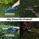 24V Rechargeable Battery Cordless Grass Shear 2-in-1 Handheld Hedge Cutter Tool Electric Shrub Trimmer
