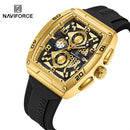 NAVIFORCE  Square Silicone Strap Watch Luxury Quartz