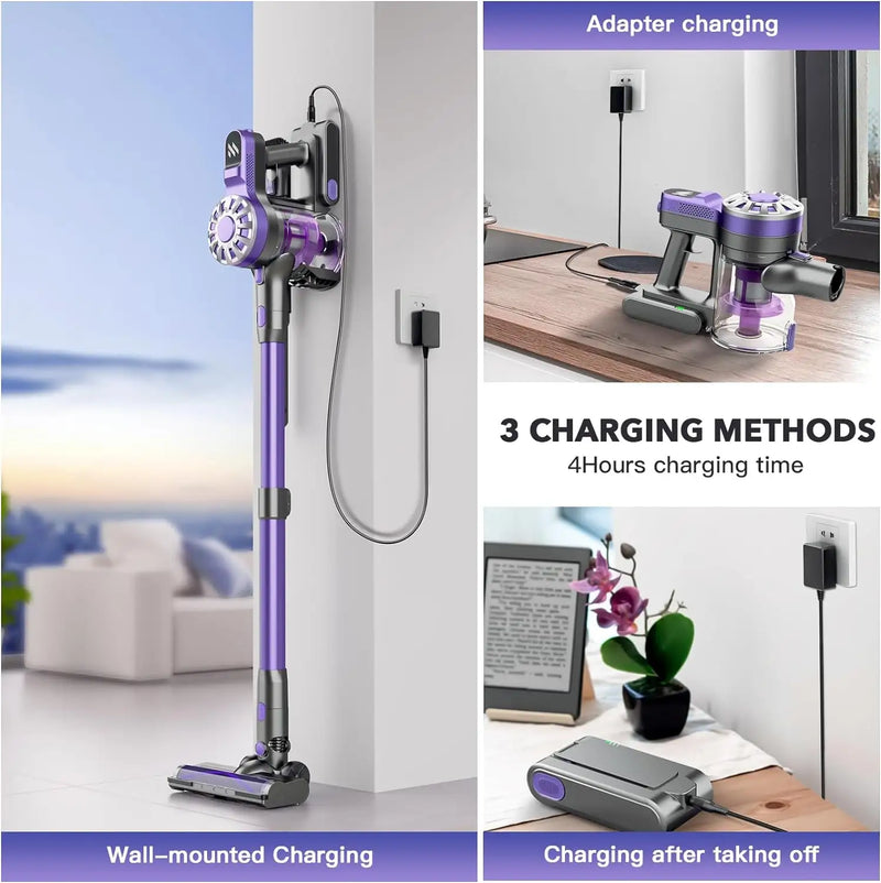 ONSON Sofa Cordless Vacuum Cleaner 20Kpa Swivel Steering Stick for Household Carpet and Hard Floor Cleaning