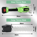 24V Rechargeable Battery Cordless Grass Shear 2-in-1 Handheld Hedge Cutter Tool Electric Shrub Trimmer