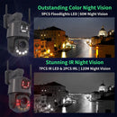 Dual Lens Audio Alarming Outdoor Waterproof Network Camera 6k icsee 36x Zooming Wireless WIFI CCTV Camerap