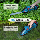 24V Rechargeable Battery Cordless Grass Shear 2-in-1 Handheld Hedge Cutter Tool Electric Shrub Trimmer