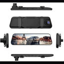 4K 9.66" Inch Rear View Mirror Camera Dash Cam Front and Rear Dual +GPS
