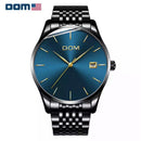 DOM Men's Fashion Quartz Watch - Stainless Steel, Waterproof