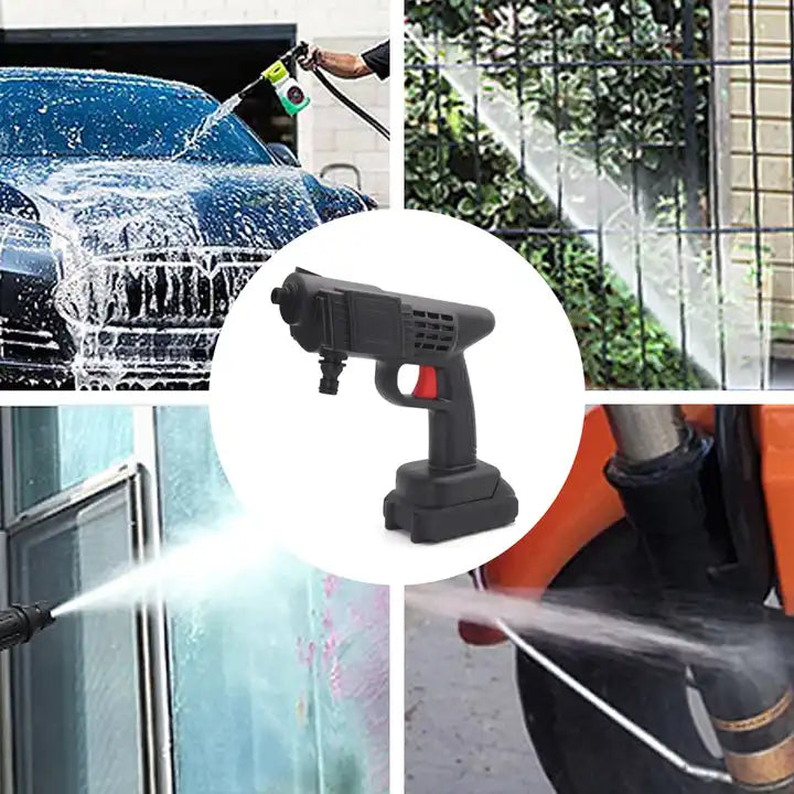 48V Cordless Pressure Washer Electric High Power Cleaner for Car Wall Driveway Patio Outdoor Watering Spray Gun 6000mAh Battery 5M Water Hose