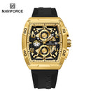 NAVIFORCE  Square Silicone Strap Watch Luxury Quartz