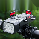 4-in-1 Rechargeable Waterproof Bicycle Light USB Phone Holder 4000 MAH Battery LED Headlight Cycling Horn Front Light