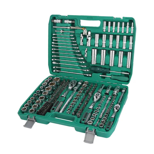 Set of 216pcs hand mechanic socket ratchet wrench combination tool kits 216 in 1 repair tools for cars, motorcycles and bicycles