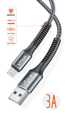 Super Fast Charging Cable with Reinforced Long Grip (X22) - 3A USB to Lightning
