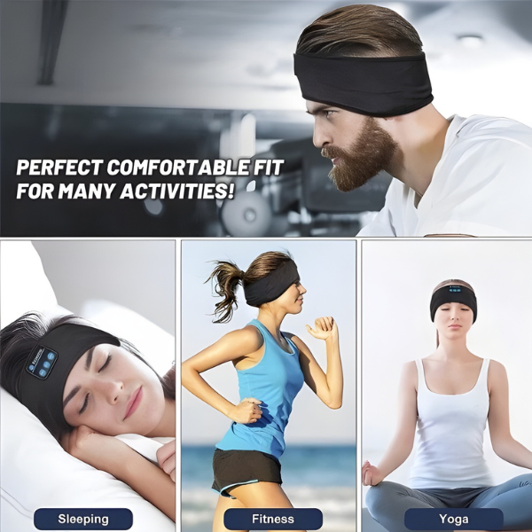 Soft Sleeping Wireless Music Sport Headbands - Black