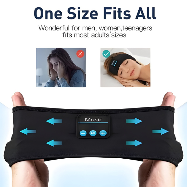Soft Sleeping Wireless Music Sport Headbands - Black