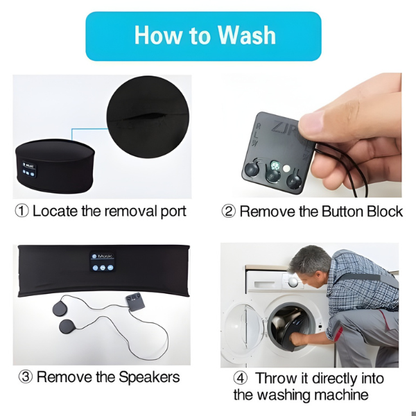 Soft Sleeping Wireless Music Sport Headbands - Black