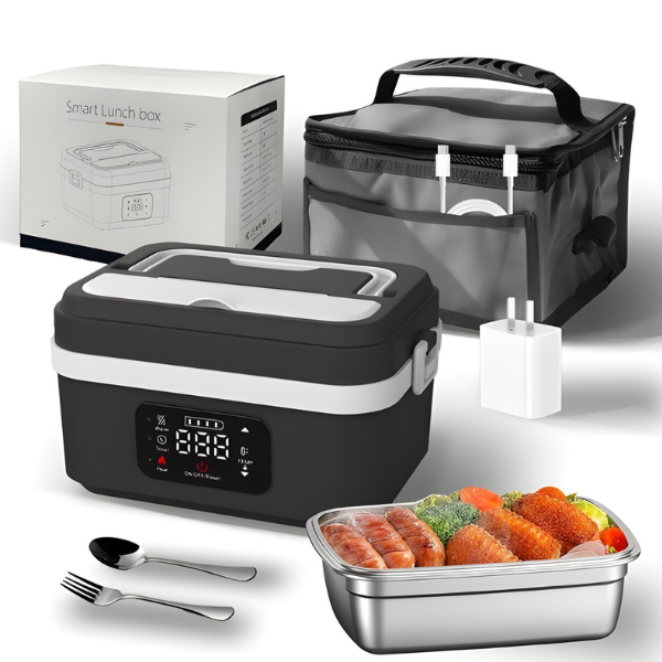 Cordless Electric Lunch Box for Adults, 8000mAh Rechargeable Auto Heated Lunch Box, 1L Portable Self-Heating Food Warmer for Office, Picnic, Car & Outdoor Use