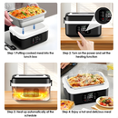 Cordless Electric Lunch Box for Adults, 8000mAh Rechargeable Auto Heated Lunch Box, 1L Portable Self-Heating Food Warmer for Office, Picnic, Car & Outdoor Use