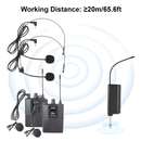 UHF Wireless Microphone System with Microphone Body-pack Transmitter and Receiver 6.35mm Plug with 3.5mm Adapter for Speaker