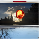 2-in-1 LED Hand Gesture Light Sign - Back Window Smiling Face Expression