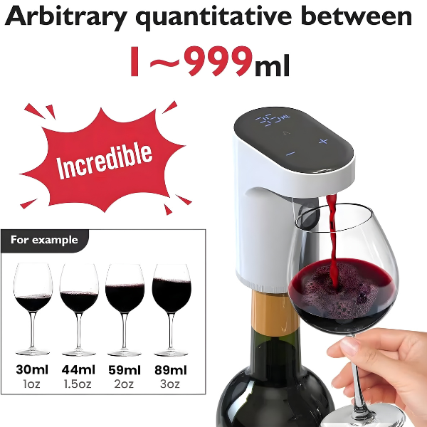 S18 Electric Wine Aerator Dispenser Intelligent Electronic Wine Decanter White